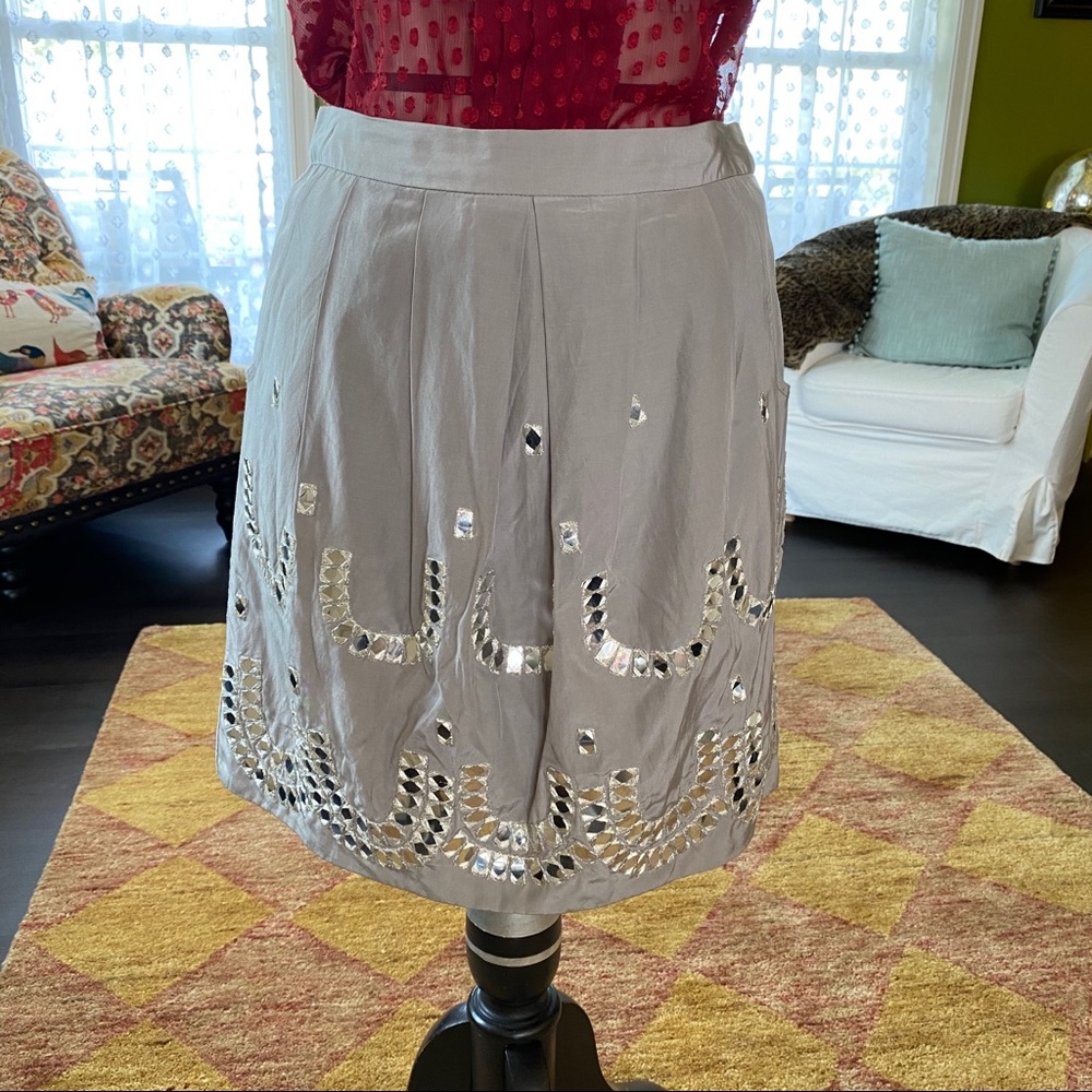 Leifsdottir gray/silver fit and flare skirt sz 4